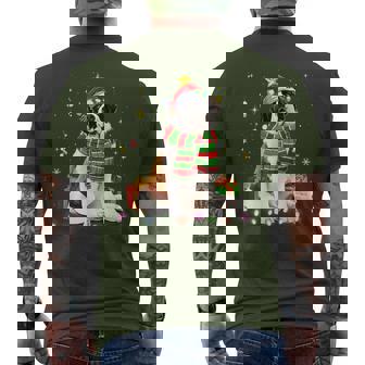 Saint Bernard Santa Fun Christmas Tree Lights Xmas Pjs Boys Men's T-shirt Back Print - Thegiftio