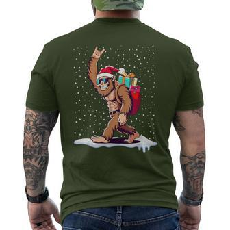 Santa Bigfoot Christmas Rock Style Sasquatch Believe Men's T-shirt Back Print - Monsterry DE
