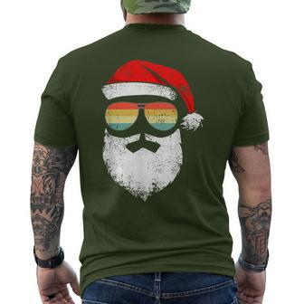 Santa Claus Face Sunglasses Beard Christmas Hat Xmas Men's T-shirt Back Print - Thegiftio UK