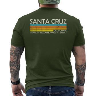 Santa Cruz California Beach Boardwalk Sunset Retro Men's T-shirt Back Print - Monsterry UK