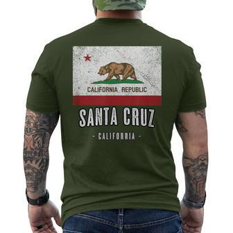 Santa Cruz California Cali City Souvenir Ca Flag Top Men's T-shirt Back Print - Monsterry AU