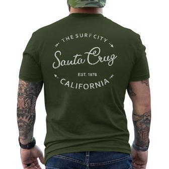 Santa Cruz City Souvenirs Surf City California Men's T-shirt Back Print - Monsterry