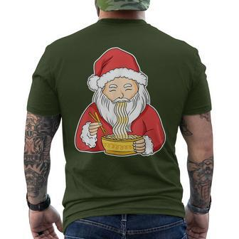 Santa Eating Ramen Christmas Pajama Cool Japanese Food X-Mas Men's T-shirt Back Print - Monsterry AU