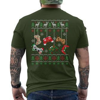 Santa Elf Video Game Controller Ugly Christmas Boys Gamers Men's T-shirt Back Print - Thegiftio UK
