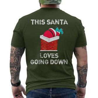 This Santa Loves Going Down Christmas Men's T-shirt Back Print - Seseable