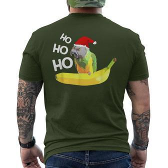 Santa Parrot Senegal Christmas Men's T-shirt Back Print - Monsterry AU