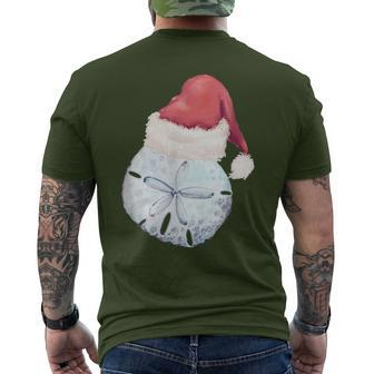 Santa Sand Dollar Clause Coastal Beach Christmas July Men's T-shirt Back Print - Monsterry