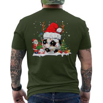 Santa Soccer Ball Sports Christmas Soccer Player Men's T-shirt Back Print - Seseable