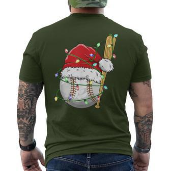Santa Sports For Boys Christmas Baseball Player Men's T-shirt Back Print - Monsterry CA