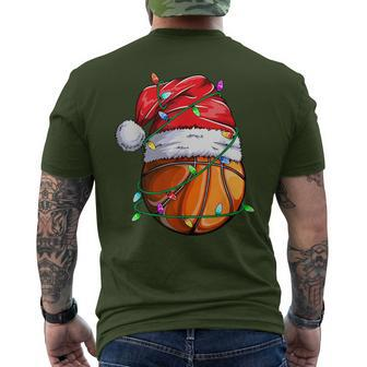 Santa Sports Christmas Hooper Basketball Player Men's T-shirt Back Print - Monsterry DE