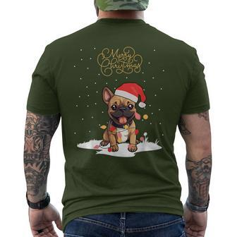 Santa Xmas Frenchie Merry Christmas French Bulldog Puppy Men's T-shirt Back Print - Seseable