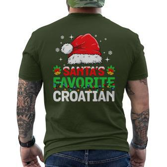 Santa's Favorite Croatian Christmas Family Matching Men's T-shirt Back Print - Monsterry CA