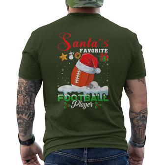 Santa's Favorite Football Player Christmas For Men Men's T-shirt Back Print | Mazezy UK