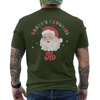 Santa's Favorite Ho Christmas Santa Face Old Xmas Men's T-shirt Back Print - Monsterry UK