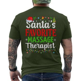 Santa’S Favorite Massage Therapist Christmas Massage Therapy Men's T-shirt Back Print - Seseable