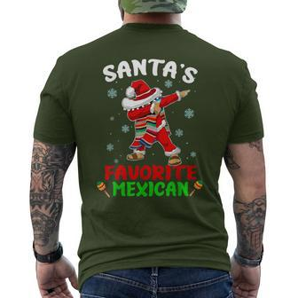 Santa's Favorite Mexican Christmas Holiday Mexico Men's T-shirt Back Print - Monsterry CA