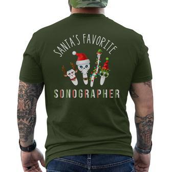 Santas Favorite Sonographer Radiology Christmas Sonography Men's T-shirt Back Print - Seseable