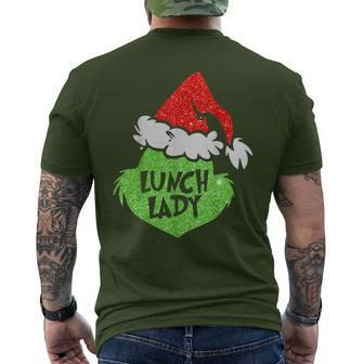 School Cafeteria Worker Merry Christmas Xmas Santa Reindeer Men's T-shirt Back Print - Seseable
