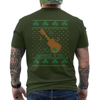 Shamrock 'N' Roll Ugly St Patrick's Day Men's T-shirt Back Print - Monsterry
