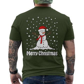 Snowman Christmas Cute Winter Merry Christmas Men's T-shirt Back Print - Thegiftio UK