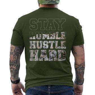Stay Humble Hustle Hard Lifestyle Hip Hop Money Christmas Men's T-shirt Back Print - Monsterry AU