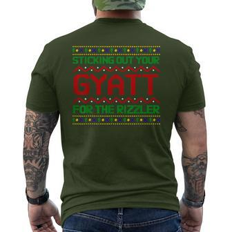 Sticking Out Your Gyatt For The Rizzler Christmas Irony Meme Men's T-shirt Back Print - Seseable