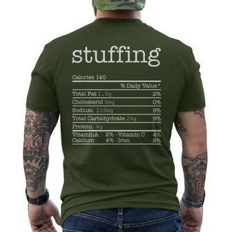 Stuffing Nutrition Facts Thanksgiving Christmas Food Men's T-shirt Back Print - Monsterry