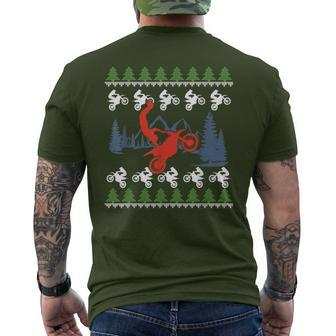 Stunt Ugly Christmas Dirt Bike Motocross Motorbike Men's T-shirt Back Print - Monsterry AU