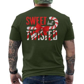 Sweet Twisted Christmas Candy Cane Men's T-shirt Back Print - Monsterry UK