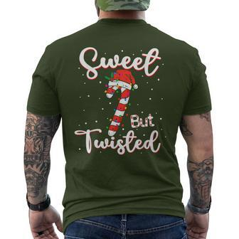 Sweet But Twisted Christmas Candy Cane Xmas Holiday Men's T-shirt Back Print | Mazezy