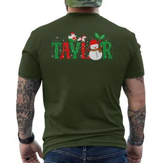 Taylor Santa First Name Christmas Taylor Men's T-shirt Back Print - Monsterry
