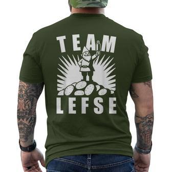 Team Lefse Scandinavian Gnome Christmas Lefse Making Men's T-shirt Back Print | Mazezy