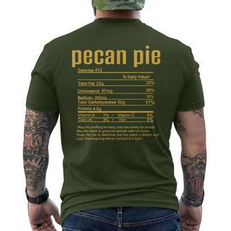 Thanksgiving Christmas Pecan Pie Nutritional Facts Men's T-shirt Back Print - Monsterry CA