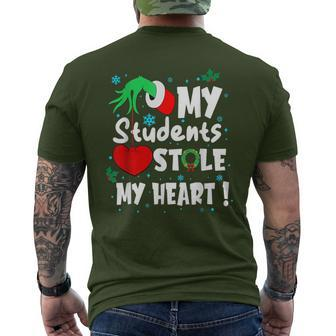 Tis The Season Christmas My Students Stole My Heart Men's T-shirt Back Print - Thegiftio