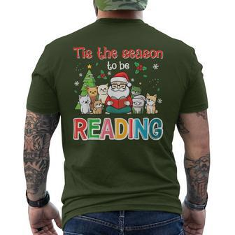 Tis The Season To Be Reading Christmas Merry Bookmas Books Men's T-shirt Back Print - Seseable