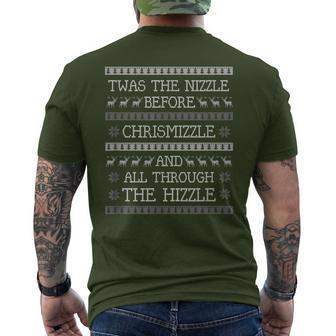 Twas The Nizzle Before Christmas Hip Hop Rap Gangsta Men's T-shirt Back Print - Monsterry CA