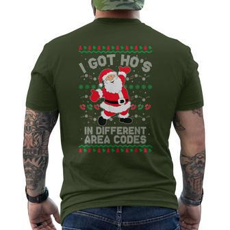 Ugly Christmas Sweater I Got Ho's In Different Area Codes Men's T-shirt Back Print - Monsterry AU