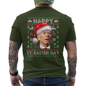 Ugly Christmas Sweater Joe Biden Happy Easter Day Xmas Men's T-shirt Back Print | Seseable CA