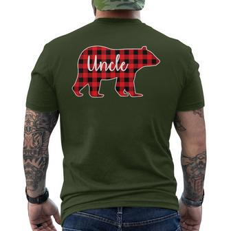 Uncle Bear Red Plaid Family Matching Christmas Pajama Men's T-shirt Back Print - Monsterry AU