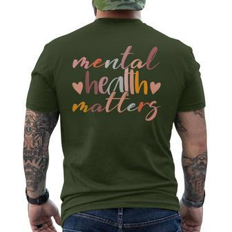 Vintage Mental Health Matter Christmas Birthday Father's Day Men's T-shirt Back Print - Monsterry