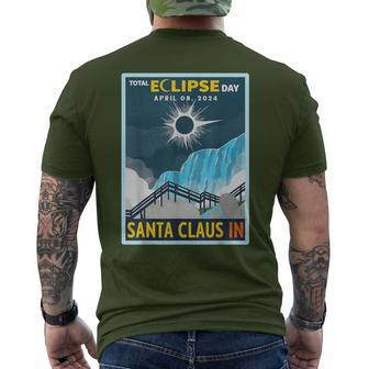 Vintage Santa Claus Indiana In Total Solar Eclipse 2024 Men's T-shirt Back Print - Monsterry UK