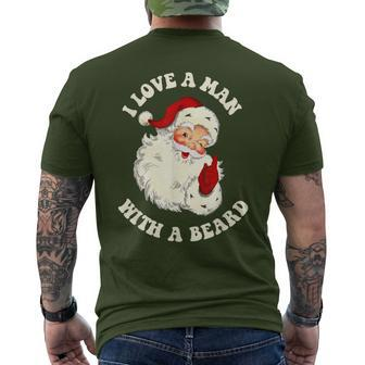 Vintage Santa Fun Retro I Love A Man With A Beard Christmas Men's T-shirt Back Print - Seseable