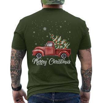 Vintage Wagon Christmas Tree On Car Xmas Vacation Men's T-shirt Back Print - Seseable