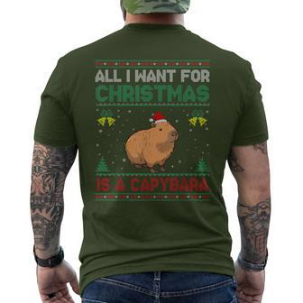 All I Want For Christmas Is A Capybara Ugly Sweater Men's T-shirt Back Print - Monsterry AU