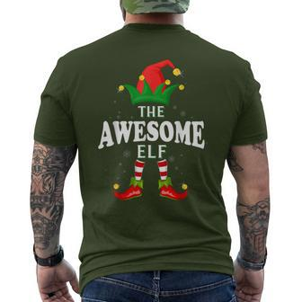 Xmas Awesome Elf Family Matching Christmas Pajama Men's T-shirt Back Print - Monsterry