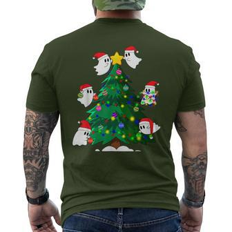Xmas Ghost Decorate Christmas Tree Matching Family Christmas Men's T-shirt Back Print - Thegiftio UK