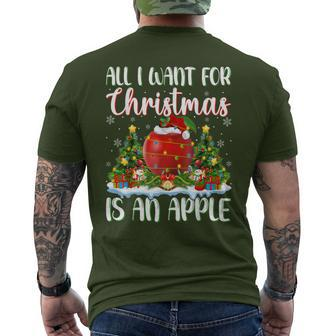 Xmas Lighting Santa All I Want For Christmas Is A Apple Men's T-shirt Back Print - Monsterry AU