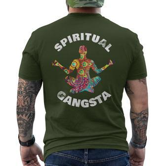 Yoga Christmas Idea Yoga Spiritual Gangsta Men's T-shirt Back Print - Monsterry