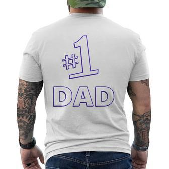1 Dad Father's Day Daddy Mens Back Print T-shirt | Mazezy
