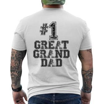 1 Great Granddad Number One Sports Father's Day Mens Back Print T-shirt | Mazezy
